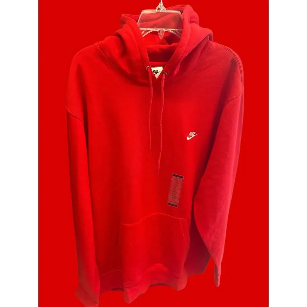 Nike Men's  Pullover Hoodie in University Red with a white  Futura logo.
